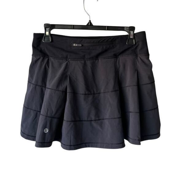 Womens Lululemon Pace Rival Flare Skirt Size 6 Black Athletic Tennis Skort - Picture 2 of 4